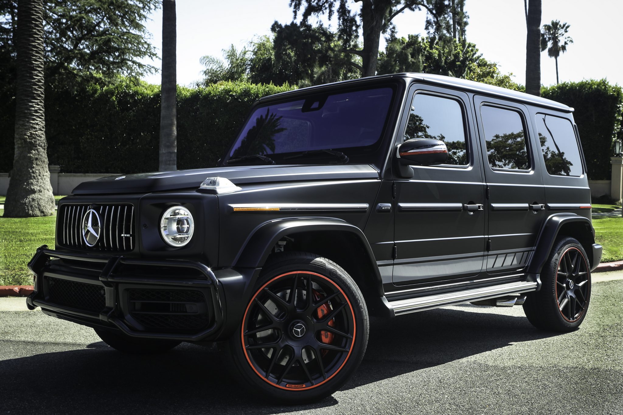 White Mercedes AMG G63 Rental Los Angeles - Falcon Car Rental