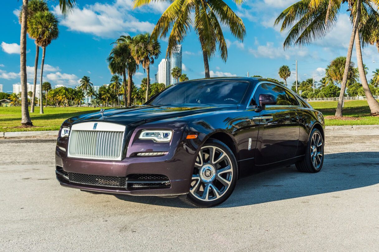 Rolls-Royce Wraith Purple Rental Miami 00001